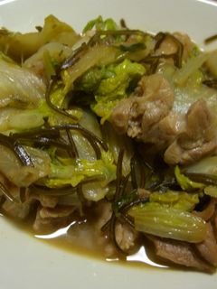 白菜と鶏肉の塩昆布炒め♪-レシピのメイン写真