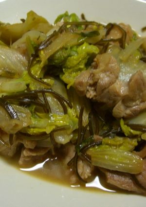白菜と鶏肉の塩昆布炒め♪-レシピのメイン写真