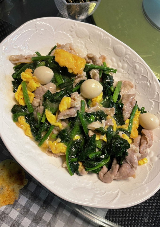 ほうれん草豚肉卵炒め-レシピのメイン写真