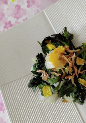 春✿あみエビと春菊の花びらサラダ-レシピのメイン写真