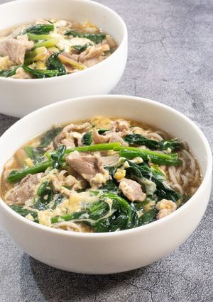 豚こまとほうれん草のあんかけそば-レシピのメイン写真