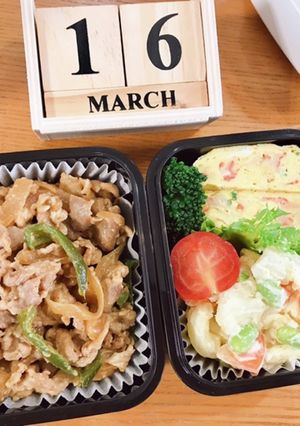 豚こまの胡麻みそ炒め弁当 22/3.16-レシピのメイン写真