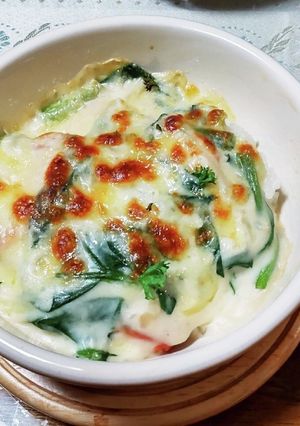 生鮭とほうれん草の米粉グラタン-レシピのメイン写真