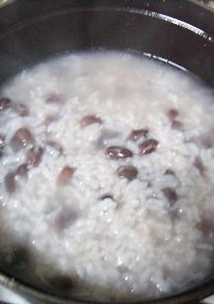 ストウブで小豆がゆ(覚え書き)-レシピのメイン写真
