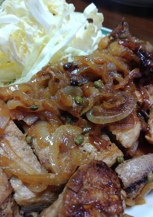 豚ロースブロックのにんにく生姜焼き-レシピのメイン写真