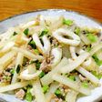 大根ちくわ豚挽き肉炒め。