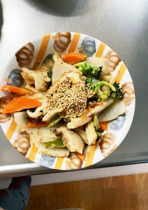 全てレンジ肉無チクワ彩野菜甘辛野菜炒め-レシピのメイン写真