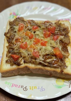 残り物アレンジ☆タコス風味トースト☆-レシピのメイン写真