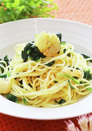 ほうれん草と海老のスパゲッティ-レシピのメイン写真