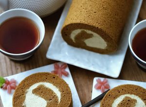 ほうじ茶シフォン♡ロールケーキ-レシピのメイン写真