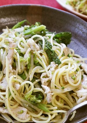 豚肉と菜の花のパスタ-レシピのメイン写真