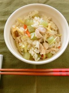 ふきと鶏肉の炊き込みご飯-レシピのメイン写真