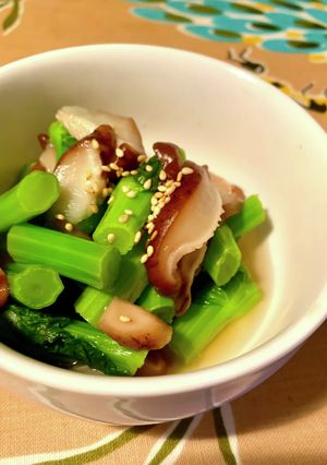 お鍋ひとつ！簡単！椎茸と菜花の煮浸し-レシピのメイン写真