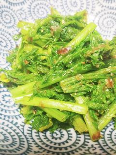 簡単!昆布茶でわさび菜のお浸し-レシピのメイン写真