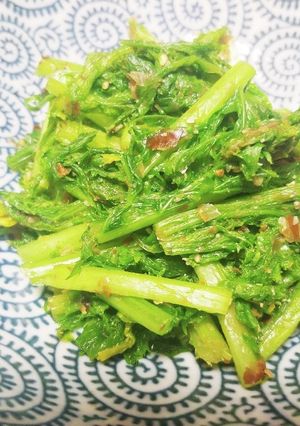 簡単！昆布茶でわさび菜のお浸し-レシピのメイン写真