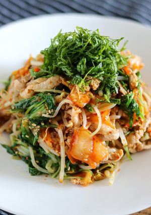 豚しゃぶと水菜のキムチ和え-レシピのメイン写真