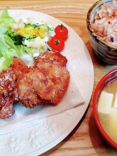 献立 唐揚げ ポテトサラダ-レシピのメイン写真