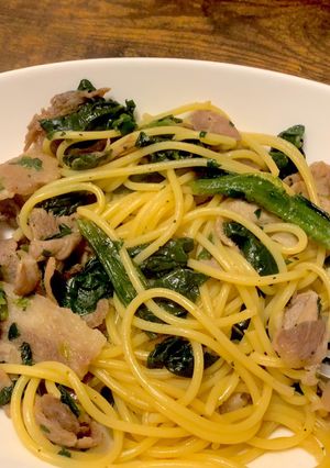 豚バラとほうれん草のパター醤油パスタ-レシピのメイン写真