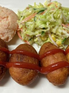 材料3つ!ふんわり!ミニアメリカンドッグ-レシピのメイン写真