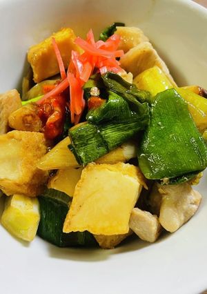 白ネギと厚あげ入り豚肉丼-レシピのメイン写真