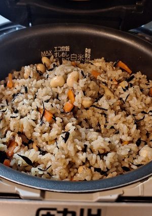 ひじきと大豆の炊き込みご飯-レシピのメイン写真