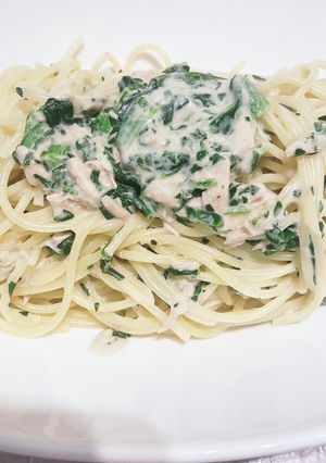 ほうれん草とツナのクリームパスタ-レシピのメイン写真
