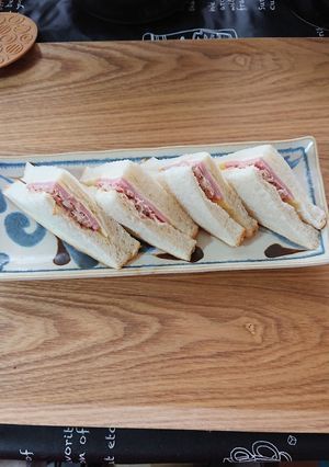 ツナマヨハムチーサンドイッチ。-レシピのメイン写真