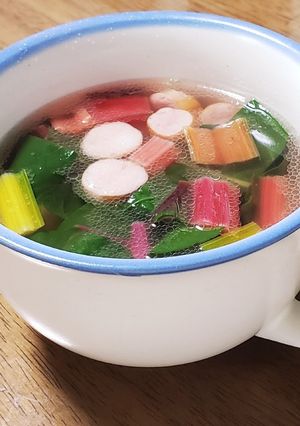 スイスチャードの簡単カラフルスープ-レシピのメイン写真