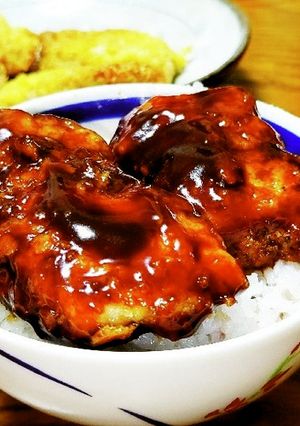 豚モモひとくちカツ揚げ焼きソースがらめ。-レシピのメイン写真