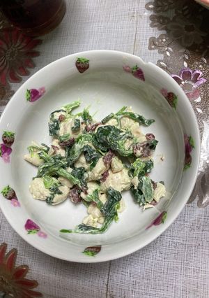 鶏とほうれん草の梅マヨ　オガタライス-レシピのメイン写真