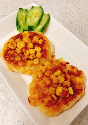 コーンとはんぺんフワフワお焼き-レシピのメイン写真