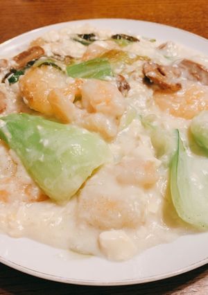 海老とチンゲン菜の豆乳クリーム煮-レシピのメイン写真