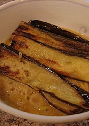 簡単でウマ!焼き茄子のせ釜玉そうめん-レシピのメイン写真