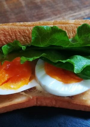 食パンバーガー♪半熟卵ﾏﾖﾏｽﾀｰﾄﾞ！-レシピのメイン写真