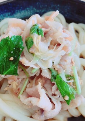 簡単♡豚しゃぶ梅肉生姜和えオンザうどん-レシピのメイン写真