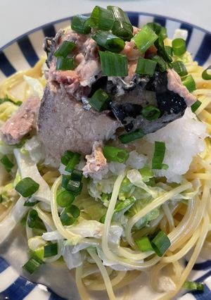 サバ缶であっさり和風パスタ-レシピのメイン写真