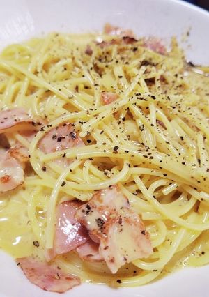 【超簡単&計量不要】豆乳でカルボナーラ！-レシピのメイン写真