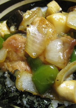 ♪鶏肉のにんにく酢醤油炒め丼♪-レシピのメイン写真