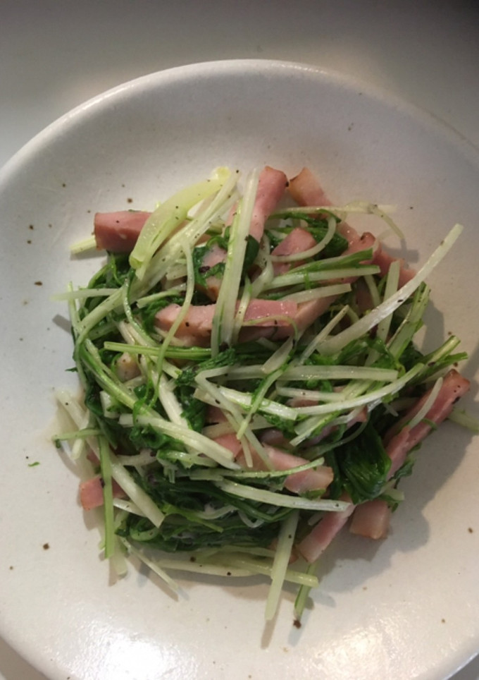 水菜とベーコンのゆかりマヨ炒め-レシピのメイン写真