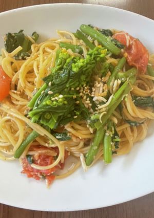 油菜のcafe風パスタ-レシピのメイン写真