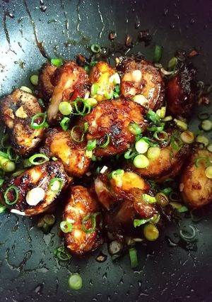 ふわふわ♪帆立の揚焼きにんにく葱甘酢あん-レシピのメイン写真