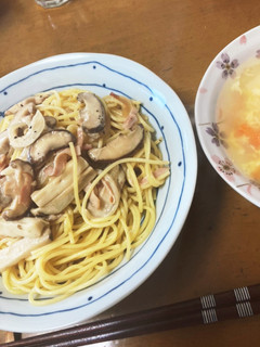 和風キノコクリームスパゲッティー-レシピのメイン写真