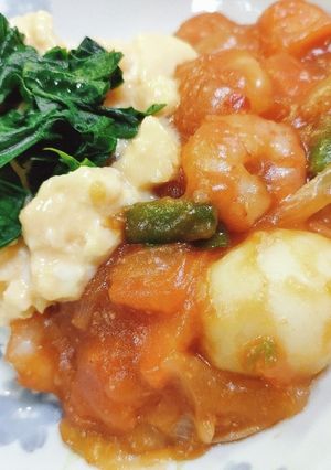 簡単!揚げない!甘めのえびチリ丼-レシピのメイン写真