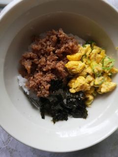 ネギ入り炒り卵で彩り♪そぼろ丼-レシピのメイン写真