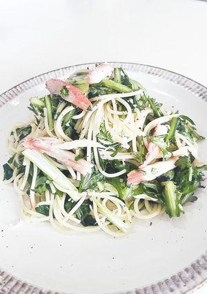 春菊&カニカマのパスタ♬-レシピのメイン写真