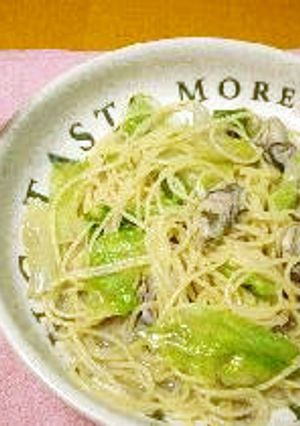かきとレタスのパスタ-レシピのメイン写真