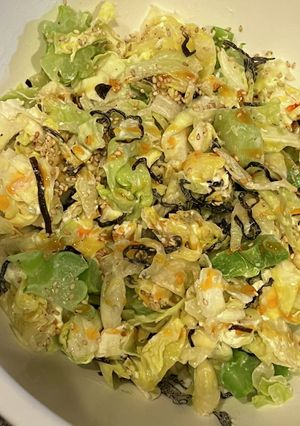 春キャベツの塩昆布とクリームチーズ和え-レシピのメイン写真
