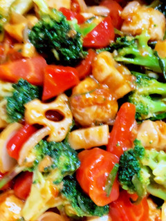 酢玉ねぎの漬け汁で野菜たっぷり甘酢炒め-レシピのメイン写真