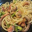 イカとエビの海鮮オイルパスタ
