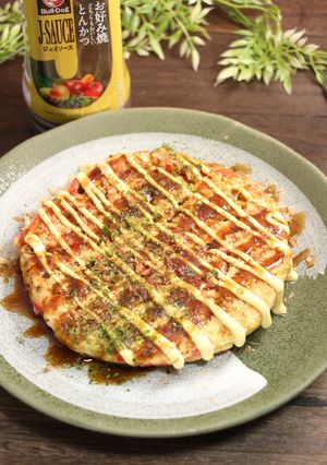 ダイエット！オートミールお好み焼き紅生姜-レシピのメイン写真